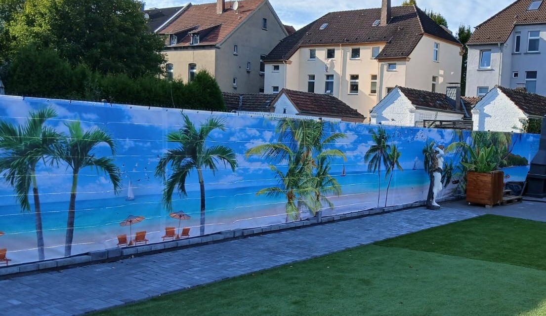 Sichtschutz-Mesh-Palmen